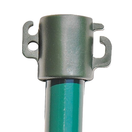 Gartenstab Zaunpfosten – 18 x 1250 mm – grün pulverbeschichtet mit Spezialkappe und spitzem Bodenstück - 2