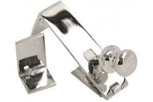 DISCOUNT HARDWARE UK Polished Chrome Counter Flap Catch/ Bar Flap Catch & Stay With Screws
