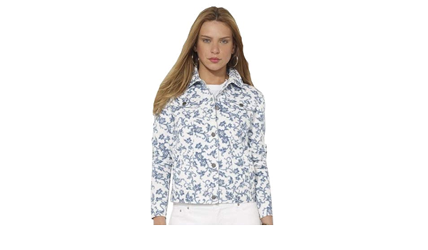 Floral Jean Denim Jacket White 