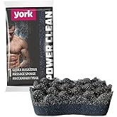 York Massage Sponge Black - Ergonomic Full Body Shower Sponge - Ideal for Home Spa | Esponja exfoliante y de masaje para cuer
