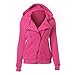 Produktbild Swallowuk Hoodies Damen Casual Kapuzenpullover Sweatshirt Pullover Tops Slim Fit Langarmshirt Outerwear mit Kapuze Sweatjacke Sports Mantel (M, Rose)