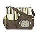 Cute Monkey Print Multi-functional Large Capacity Baby Diaper Nappy Changing Pad Travel Mummy Handbag Tote Bag Shoulder Bag Crossbody Messenger Bag (Green)