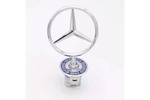 RESTEQ Emblème Mercedes en métal avec gravure – Badge Mercedes de qualité supérieure pour calandre, capot, hayon, accessoires de tuning automobile – Insigne en acier inoxydable résistant aux intempéries avec