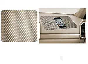 CARIZO Blinking Dashboard Anti Slip Mat for Maruti Suzuki Swift Dzire (Type-II) 2012-2016 (Beige), Set of 2