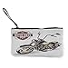 Produktbild TTmom Damen Leinwand Geldbörse Portemonnaie Geldbeutel,Motorcycle Chopper Customized Motorcycle with Club Insignia Motor Bikes Hippie Classic Wallet Coin Purses Clutch W 8.5" x L 4.5" Black Beige