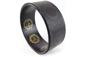 YIJOY La Rueda de Yoga de Corcho Natural, la Rueda de Yoga Estable y Antideslizante Que Mejora la Estiramiento de la Espalda, Mejora la Postura Corporal y la Capacidad de Carga hasta 200 kg, Negro