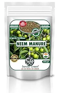 Sansar Green Neem cake Fertiliser and Pesticide (2 in 1) 100% pure 100% organic 200 gm