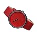 Produktbild Valentinstag Uhren DELLIN Unisex Simple Fashion Number Uhren Quarz Leinwand Gürtel Armbanduhr (Rot)