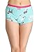 Clovia Women Cotton Printed High-Waist Boyshorts With Contrast Elastic - Green RS.239.00