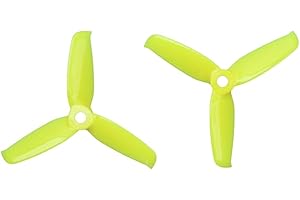 Gemfan 2 Coppie Flash 3052 3.0x5.2 PC 3-Blade Elica Prop 5mm Foro di Montaggio per 1306-1806 Motore RC Drone Quadcopter (Giallo)