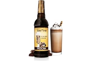 Jordan's Skinny Syrups Sugar Free Coffee Syrup, Mocha Flavor Drink Mix, Zero Calorie Flavoring for Chai Latte, Protein Shake, Food & More, Gluten Free, Keto Friendly 750mL