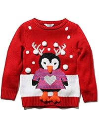 M\u0026Co Girls Penguin Christmas Jumper 