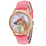IG Invictus Damen Mode Casual Lederstrap Analog Quarz Runde Uhr T353 N Quarzuhr Rosa Quarz Uhr