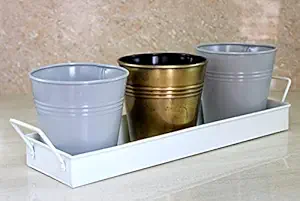 eSplanade Metal Flower Pot or Planter for Living Room, Bedroom, Garden or Tabletop - (Set of 3)