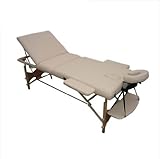 PROFESSIONAL LIGHTWEIGHT WHITE 3 SECTION PORTABLE ADJUSTABLE FOLDING MASSAGE BED TABLE