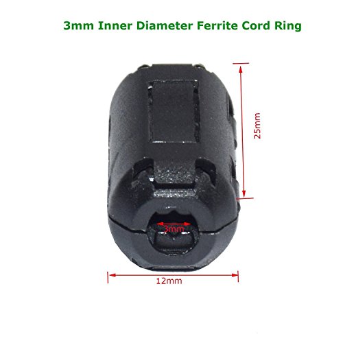 Case Wonder 12-Satz 3MM Innerer Magnet Noise Filters Ferritkern Filter Kabel-Clip Ferrit Kern RFI EMI Ferritkernfilter Ferritkern Ring Geräusch-Entstörer (3MM Innerer Durchmesser) - 2