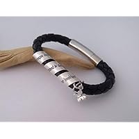 Trauerarmband für SternenKinder Mama's mit Ihrer persönlichen Gravur 925-Silber, BOLO Lederarmband