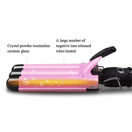 Lockenstab Wellenstyler 3 Zylinder Haar Lockenstäbe Curler Lockendreher Curl mit LCD-Display Black - 6