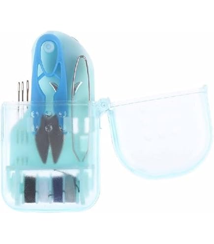 Amaxiu 2 mini kit da cucito da viaggio, portatile, fai da te, da viaggio, con custodia a forma di cuore, kit di riparazione da cucito con ago da cucito, filo di cotone