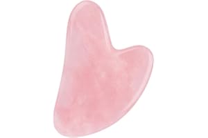 ZCSOWE 1 Pieza Gua Sha Piedra de Cuarzo Rosa Forma de Corazón by - Gua Sha Facial Antiarrugas para Tonificar y Reafirmar la Piel - Masajeador Facial, Guasha para el Masaje Facial