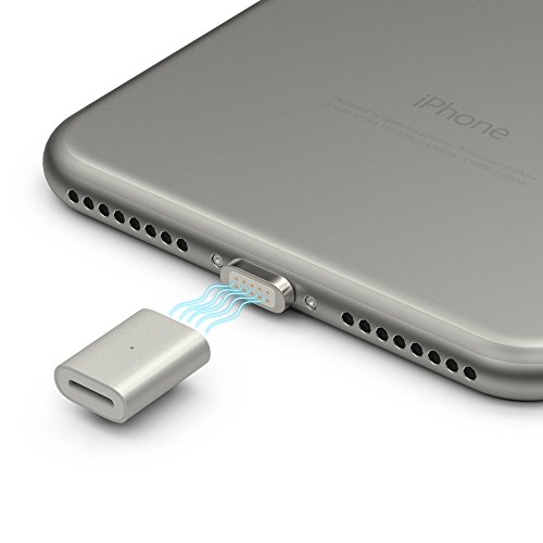 esorio® Lightning Adapter auf Lightning magnetisch Connector in silber - 2