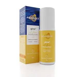 Aqualogica Glow+ Oil free Moisturizer, with Papaya and Vitamin C | Brightens & Hydrates Skin | Lightweight & Non-sticky | Unique water lock technology | 100 g