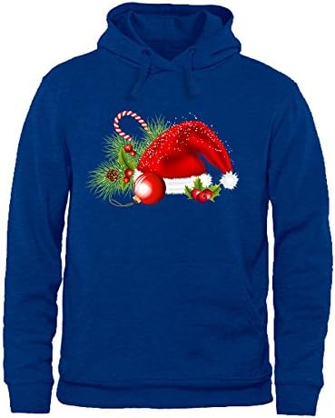 shanguo Men Sweatshirt Hoodie Cute Christmas Hat Top Pullover Outwear Jacket L