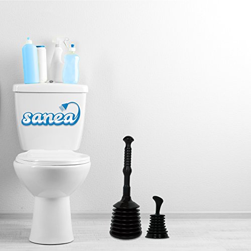 Sanea Saugglocke 2er-Set Pömpel für Küche und Bad beseitigt Abfluss-Verstopfungen kinderleicht – Durchmesser: 160mm und 100mm, Pömpel bestehend aus Kunststoff, für alle handelsüblichen Toiletten und Waschbecken geeignet (2er-Set) - 7