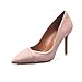 Produktbild Exing Damenschuhe Lackleder Frühling Sommer Herbst Heels Stiletto Heel Spitzschuh für Casual Office & Karriere Kleid Schwarz, Camel, Blank Puder (Color : C, Größe : 39)