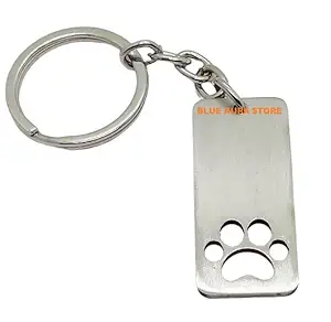 Blue Aura Dog Paw Metal Keychain Collectible Key Chains for Dog Pet Lovers (Dog)