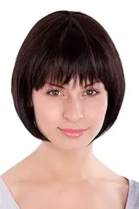 Pelo Clips Synthetic Hair Fringe Front Bang for Girls and Women,Synthetic Hair Extension for Girls Pack Of 1 (Black)