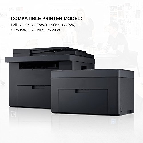 Cool Toner 5-Packung kompatibel Toner fuer Dell 1250 1250C 1350CNW 1355CN 1355CNW, C1760NW C1765NF C1765NFW, kompatibel 593-11016 593-11021 593-11018 593-11019 - 3