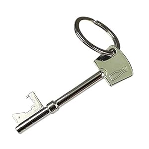 Doitsa Set of 2 Beer Bottle Openers in Alloy Key Shape, Creative Gift, Original Portable Corkscrew, Bottle Opener Keyring, Silver