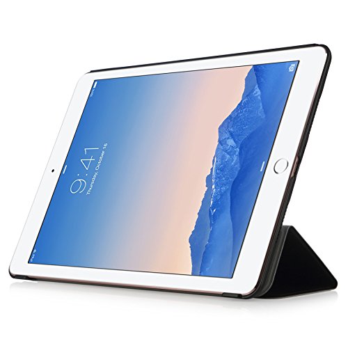 iHarbort® iPad Air 2 Hülle – Multi-Winkel PU Leder Tasche Hülle Etui Schutzhülle Ständer Smart Cover für iPad Air 2 / iPad 6 9.7 zoll, mit Schlaf / Wach-up-Funktion schwarz - 2