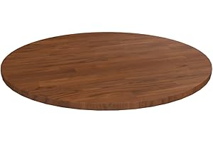 vidaXL Tablero de Mesa Redonda Escritorio Superficie Salón Cocina Comedor Oficina Auxiliar Consola Centro Madera de Roble Marrón Oscuro