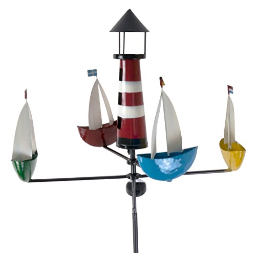 Solar-LED-Windspiel Schiffskarussel Gartendeko Windspiel Solarleuchte Karussel