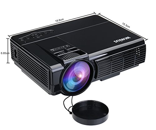 Mini Beamer HD, Video Projektor LCD Tragbarer Videoprojektor LED Projector Multimedia Heimkino mit HDMI Kabel unterstützt AV/ VGA/ USB/ SD/ HDMI WIMIUS(T3 Schwarz) - 3