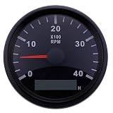 Excelente función antivaho. Calistouk Tacómetro Marino Indicador Medidor Odómetro de Horas 12 / 24V 0-4000 RPM 85mm