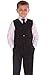 5-Piece Boys Suits Black Pinstripe Suit Wedding Formal Pageboy Usher Age 0-3 month to 14-15 years