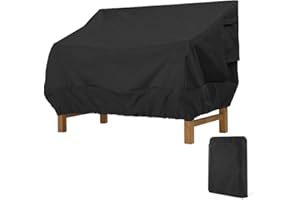 GENERIC Copertura per Panca da Giardino 2/3/4 Posti Copertura Divano Esterno Impermeabile Anti-Vento Anti-Polvere Anti-UV in Oxford Resistente Copertura per Mobili da Giardino (Nero, 193x83x84cm)