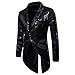Produktbild UJUNAOR Herren Pailletten Abendkleid Smoking Blazer Anzug Mantel Herbst Männer(Schwarz,CN M)
