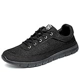  NDB Herren Leichtes Turnschuhe Sportschuhe Laufschuhe (45 EU, Schwarz (All Black))