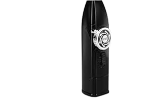 JETPRO Winddichte gerade Feuerzeuge Fackelfeuerzeug mit Sicherheitsschloss sichtbarem Fenster Blaue Flamme für Kerze Kochen Outdoor Camping Grill (Butangas Nicht enthalten) (Schwarz)