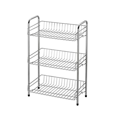 Preisvergleich Produktbild Benelando Badezimmerregal aus verchromtem Metall mit drei Ablageflächen