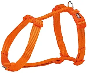 Trixie: - Premium Dog H-Harness | Made Nylon, Lightweight & Adjustable Straps | Two Snap Buckles on The Belly Strap to Easily Slip Around The Body ? (42?60 cm/15 mm, S?M), Papaya