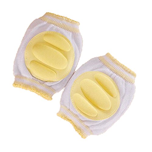 Kids Baby Short Kneepad Safety Knee Pad Reticular Crawling Protector(Yellow)
