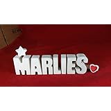 Beton, Steinguss Buchstaben 3 D Deko Schriftzug Namen MARLIES als Geschenk verpackt! Ein ausgefallenes Geschenk zur Geburt, Taufe, Geburtstag oder auch zu anderen Anlässen.