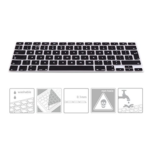 kwmobile Silikon Tastaturschutz QWERTY (UK) für Apple MacBook Air 13“/ Pro Retina 13“/ 15“ Schwarz - 3