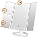 Produktbild SoataSoa Kosmetikspiegel Schminkspiegel mit LED Licht und 1X/ 2X/3X-Vergrößerungsspiegel, Kosmetikspiegel mit Beleuchtung mit 22 LED Spiegel 180 Grad Einstellbar Make-up-Spiegel 3 Seiten