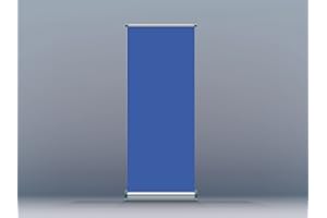 Oedim Roll Up Croma Blu, 85 x 200 cm, Stampa Inclusa Massima Qualità di Stampa, Anti Curbing, Antibilanciamento, Espositore Pubblico Arrotolabile.